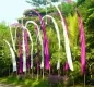 Preview: Gartenfahnen uni violett und weiss