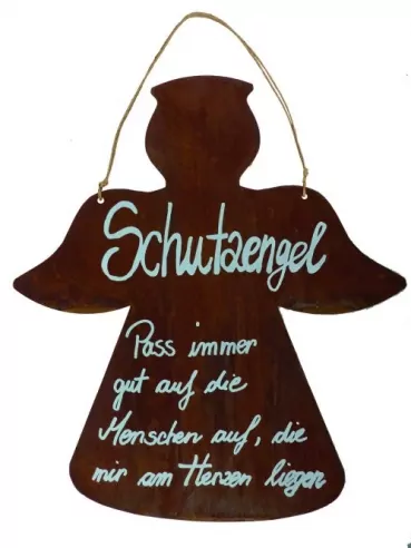 Spruchtafel "Engel" | Edelrost | H. 44 cm