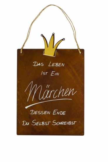 Spruchtafel "Märchen" | Edelrost | H. 37,5 cm