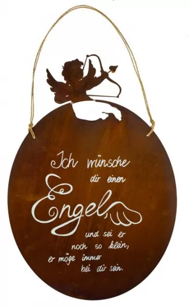 Spruchtafel "Amore" | Edelrost | H. 48 cm