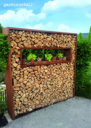 LIGNA Holzlege Corten | 180 x 180 x 38 cm