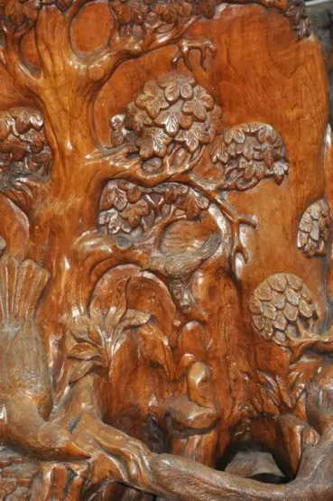 sitzgruppe Wurzelholz Detail Baum