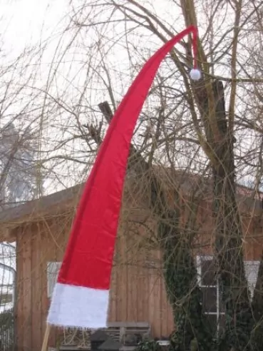 Weihnachtsfahne / Nikolausfahne 3.40 m (Plüsch / Fransen) (Satin)