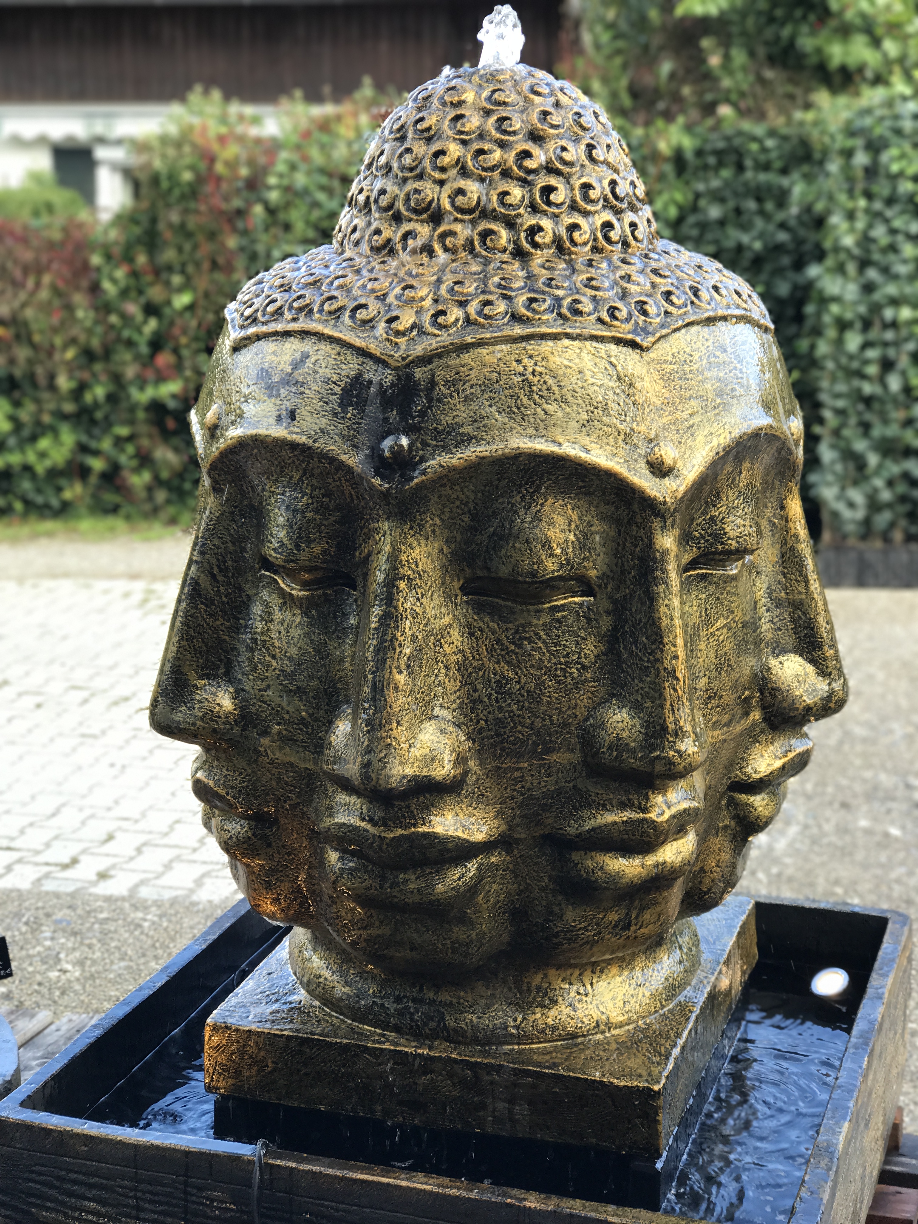 Wasserspiel Buddha 8 Buddhakopf Buddha Brunnen